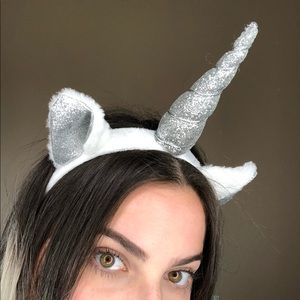 White Glittery Unicorn Headband